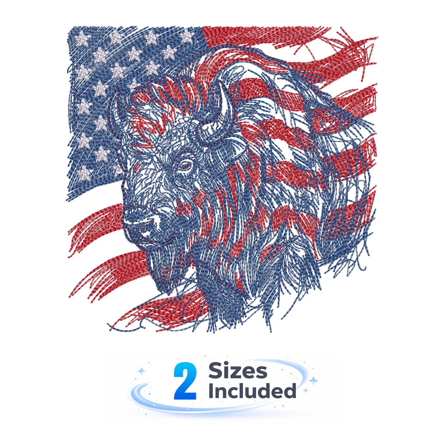 Bison Sketch - Embroidery Design