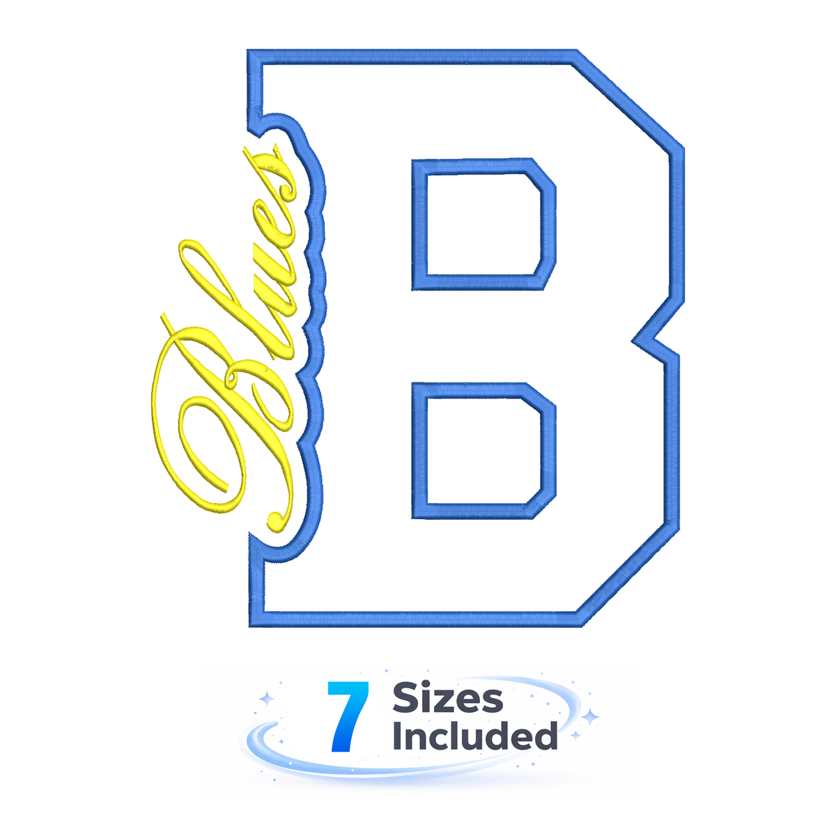 Blues Cutout B - Embroidery Design