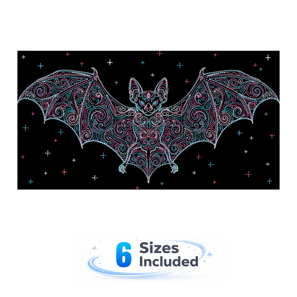 Celestial Bat - Embroidery Design