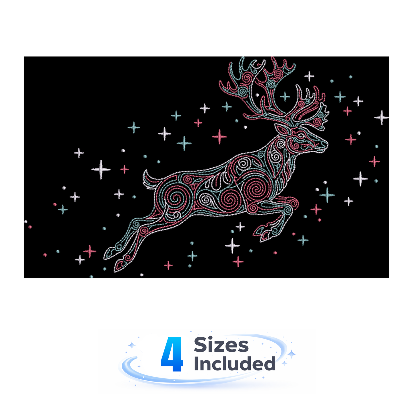 Celestial Christmas Reindeer - Embroidery Design