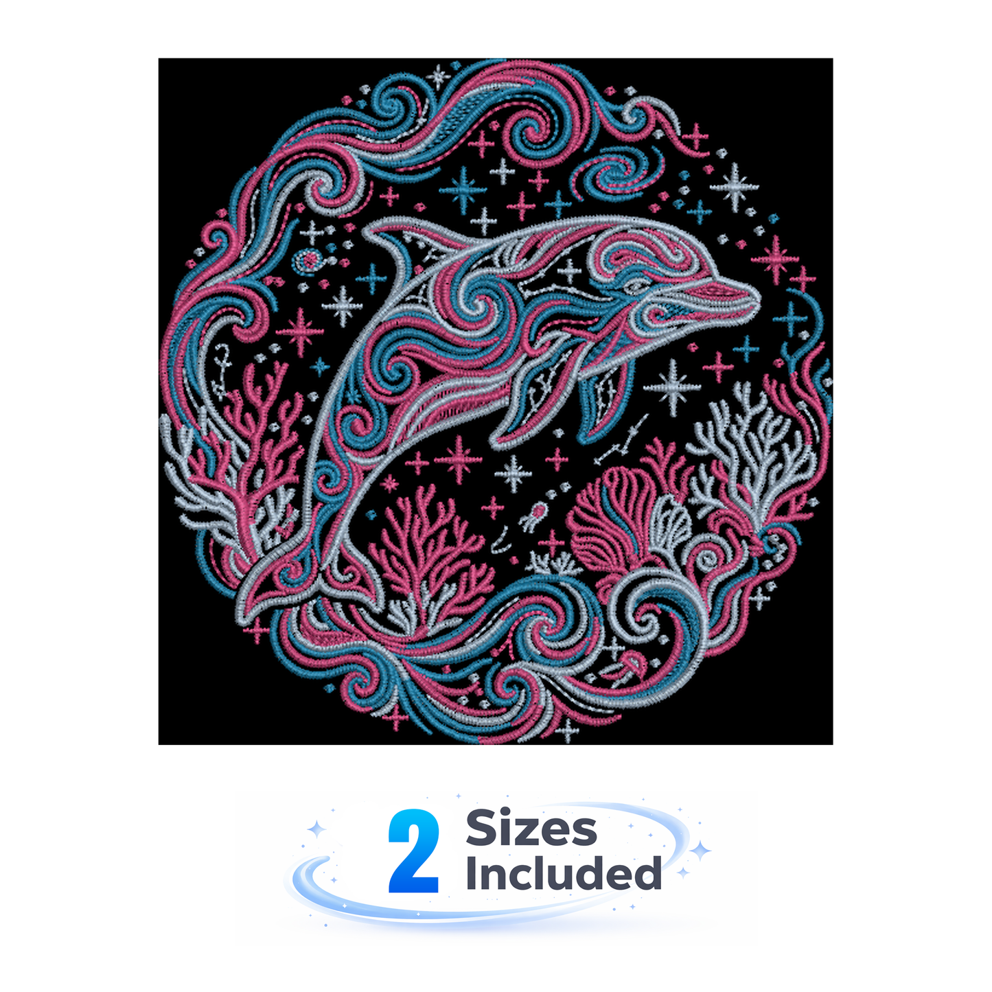 Celestial Dolphin - Embroidery Design