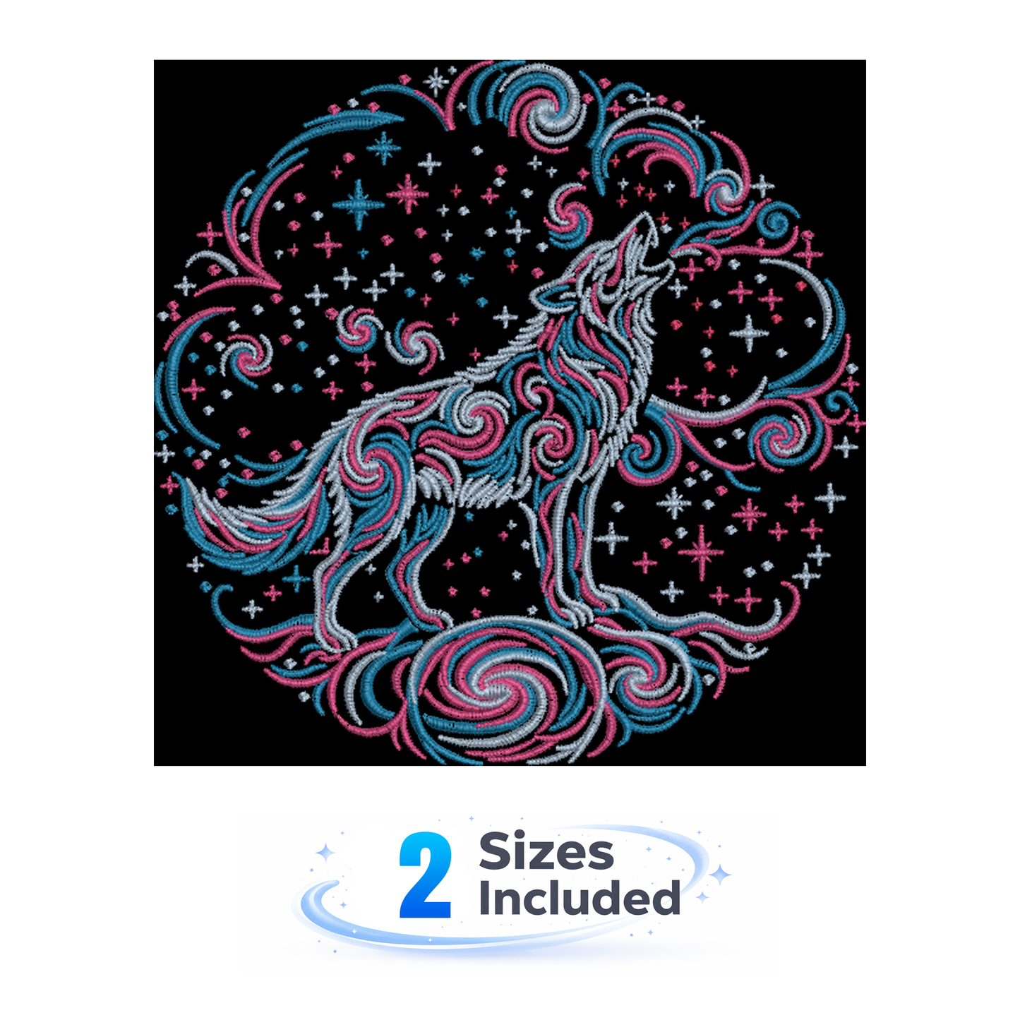Celestial Wolf - Embroidery Design