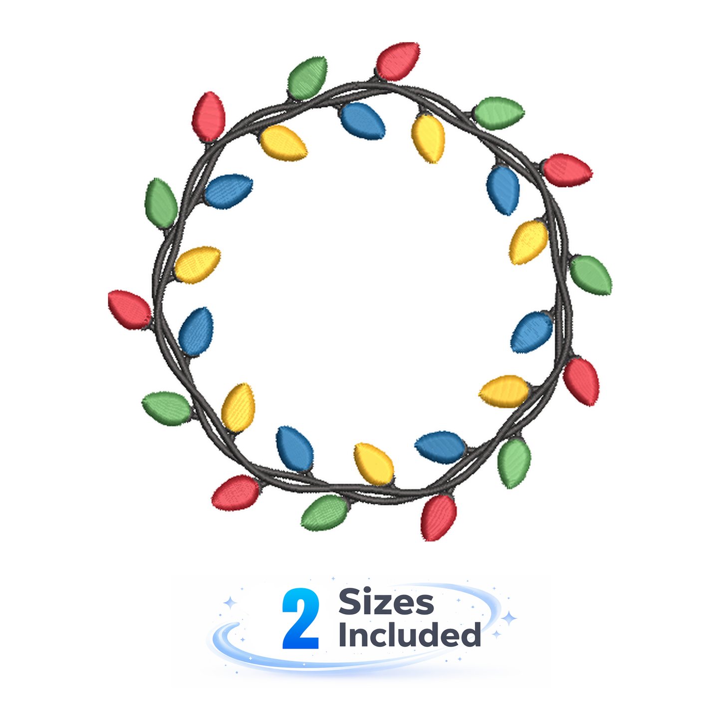 Christmas Light Monogram - Embroidery Design