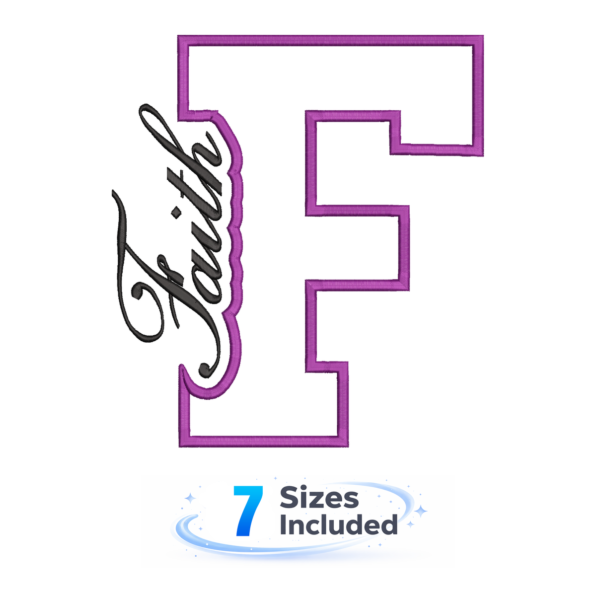 Faith Cutout F - Embroidery Design