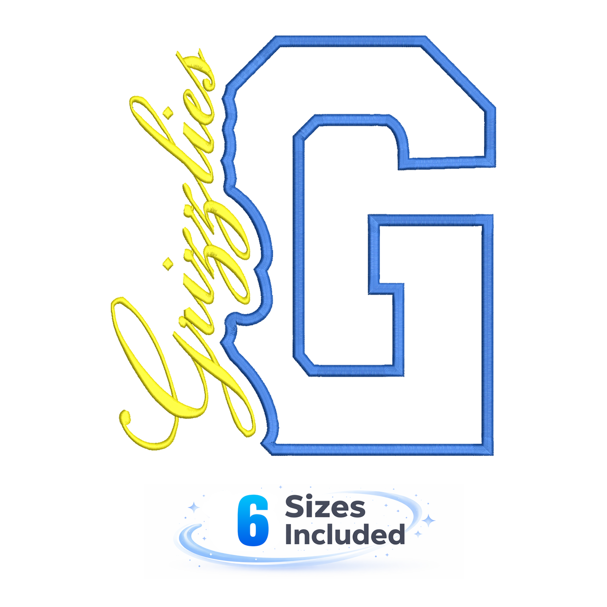 Grizzlies Cutout G - Embroidery Design