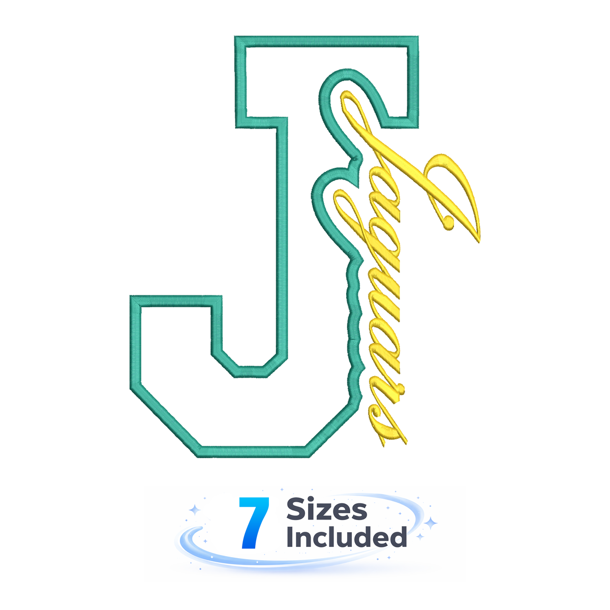 Jaguars Cutout J - Embroidery Design