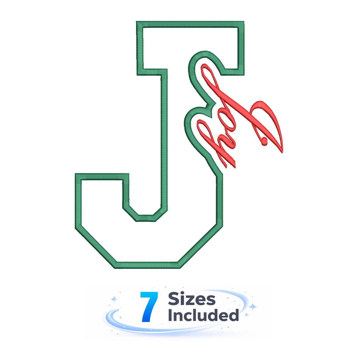 Joy Cutout J - Embroidery Design