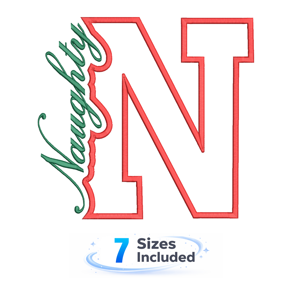 Naughty Cutout N - Embroidery Design