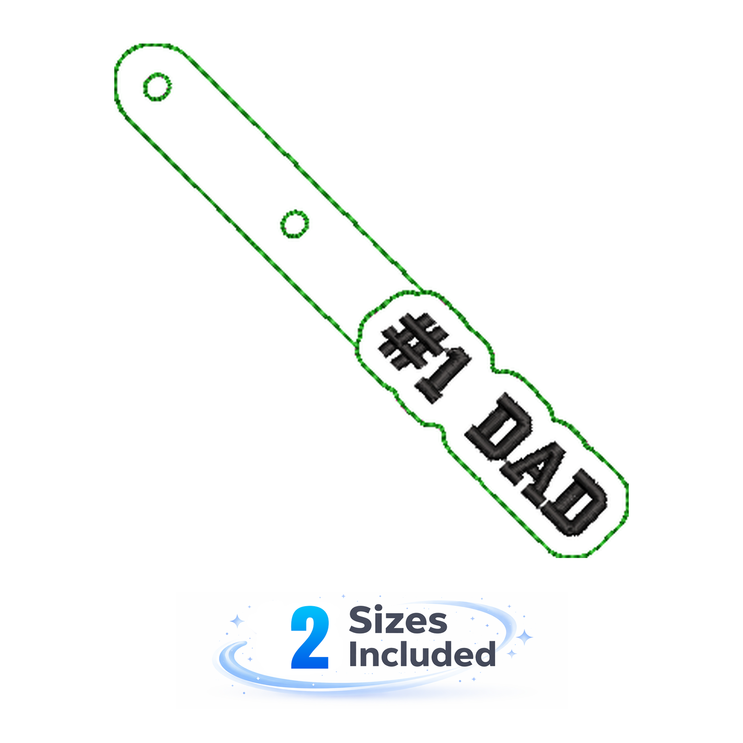 Number One Dad Keyfob - Embroidery Design