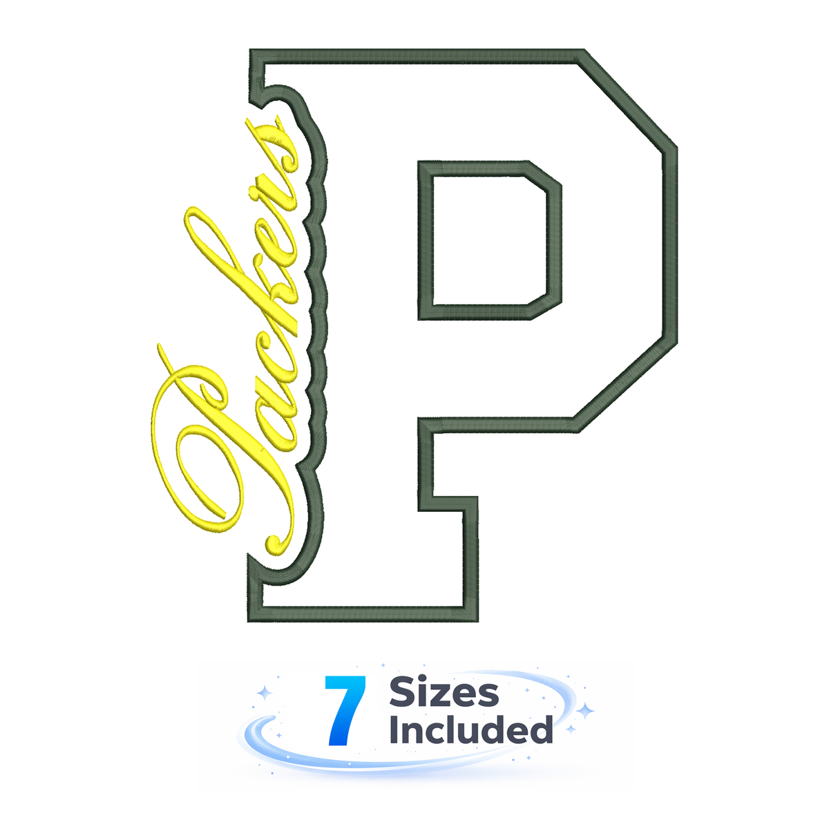 Packers Cutout P - Embroidery Design