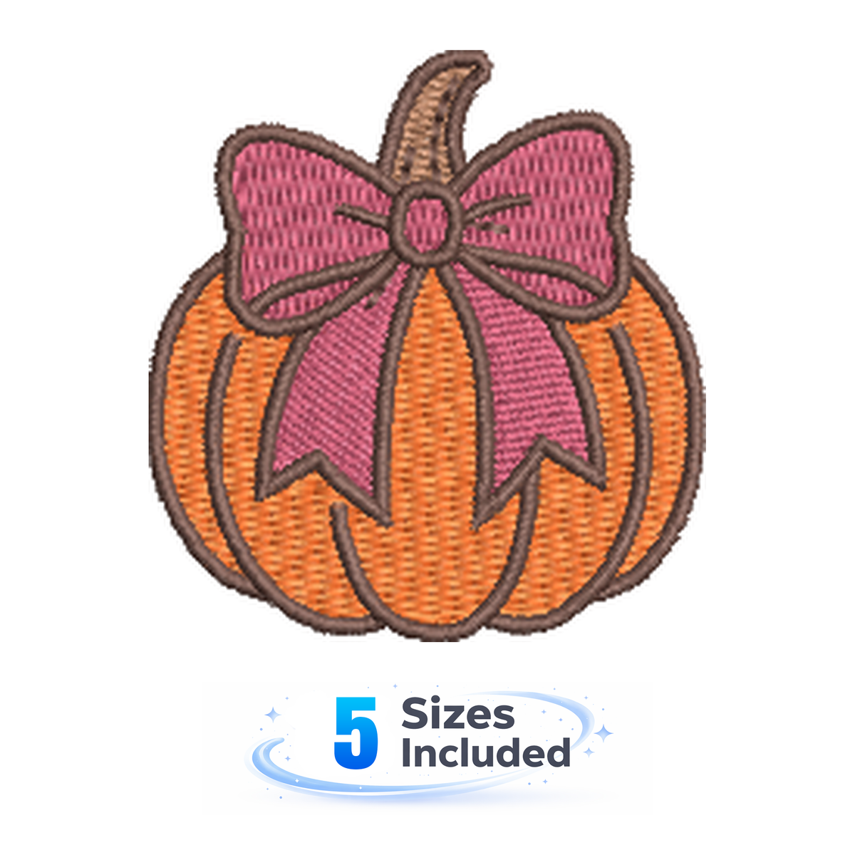 Pumpkin Queen - Pumpkin with Bow - Embroidery Design