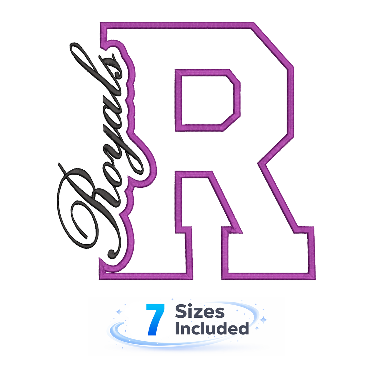 Royals Cutout R - Embroidery Design