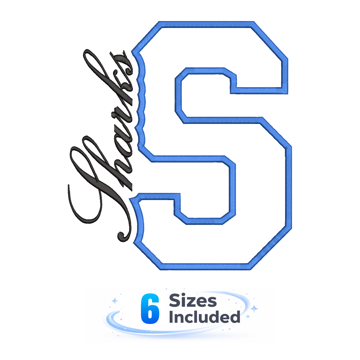 Sharks Cutout S - Embroidery Design