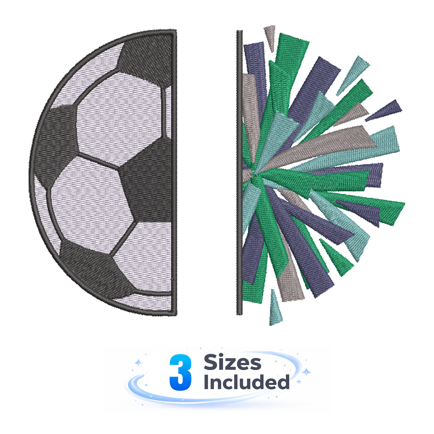 Soccer Monogram Cheer - Embroidery Design
