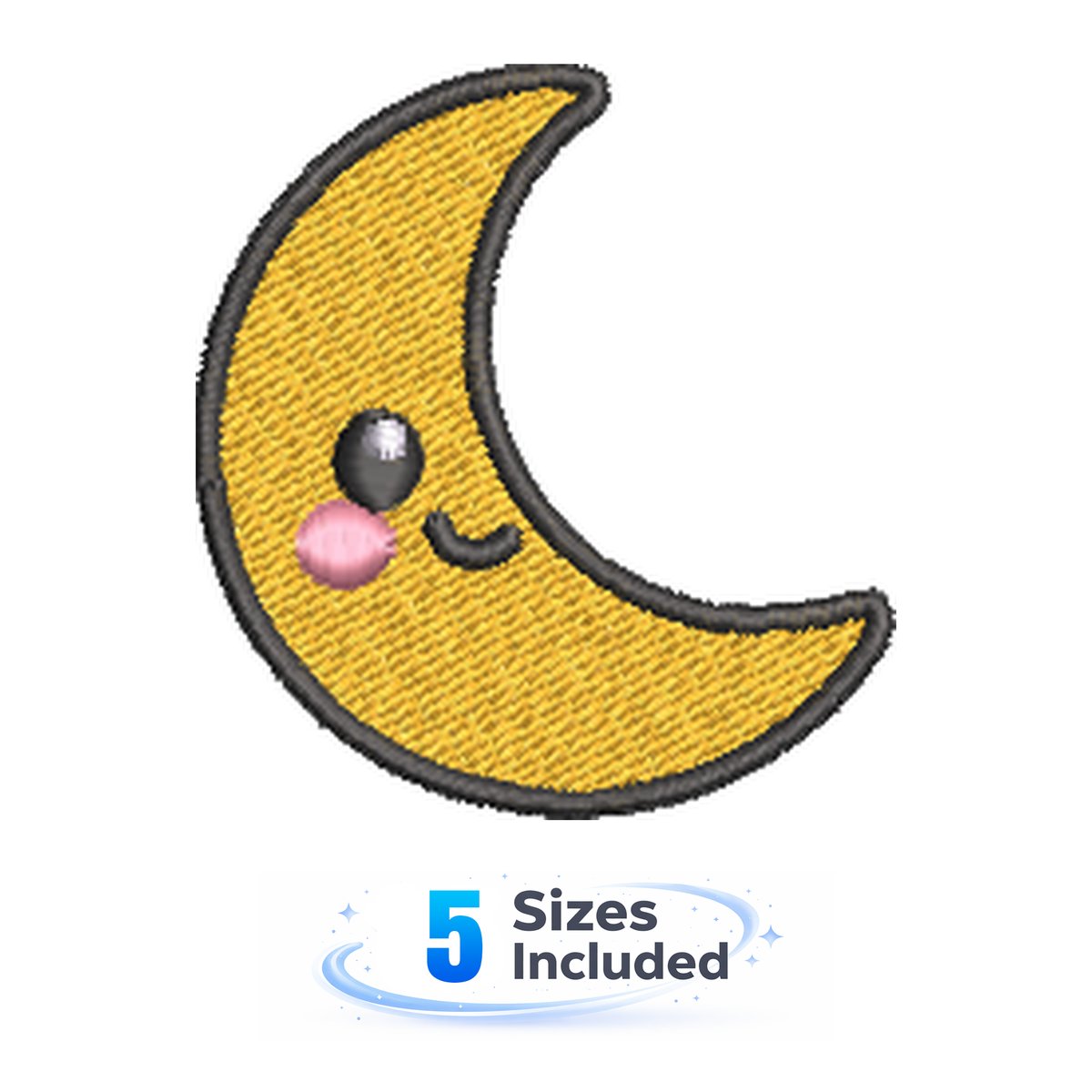 Spooky Cute - Moon - Embroidery Design