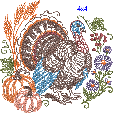 Storybook Autumn Tales - Turkey - Embroidery Design