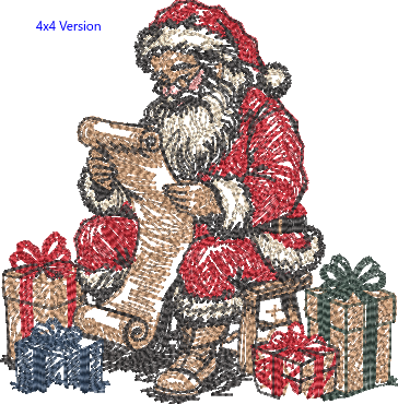 Storybook Christmas - Santa List - Embroidery Design