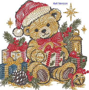 Storybook Christmas - Teddy Bear - Embroidery Design