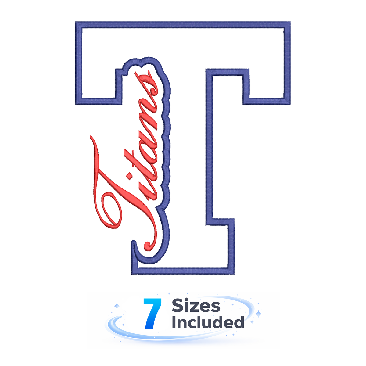 Titans Cutout T - Embroidery Design