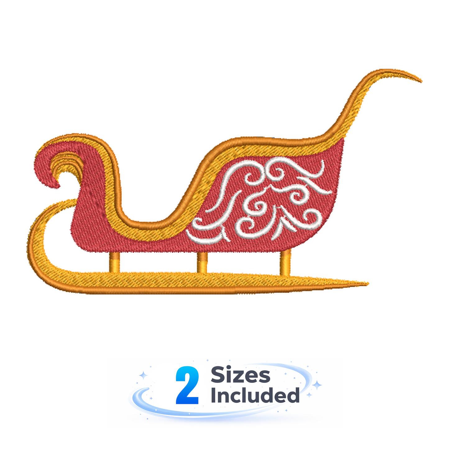 Traditional Christmas Santa's Sleigh - Embroidery Design
