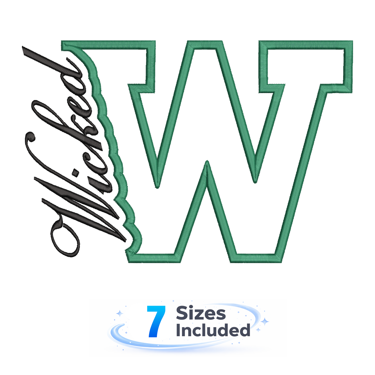 Wicked Cutout W - Embroidery Design