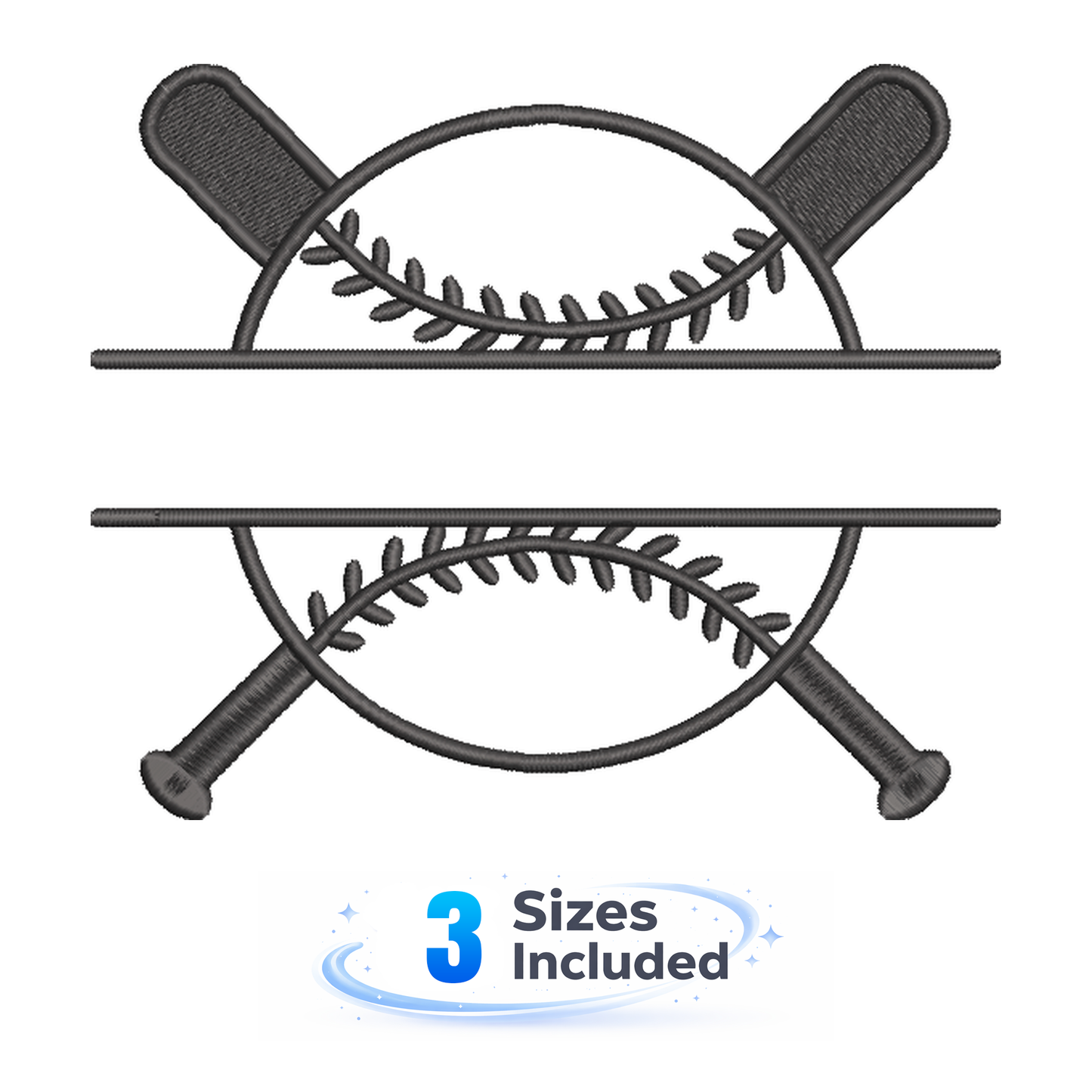 Baseball Cross Bat Monogram - Embroidery Design