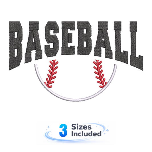 Baseball Half Monogram - Embroidery Design