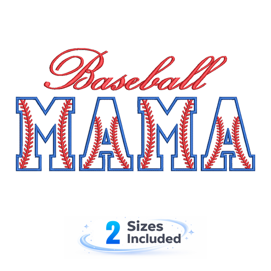 Baseball MAMA Applique - Embroidery Design