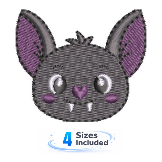 Batty For You - Bat Face - Embroidery Design