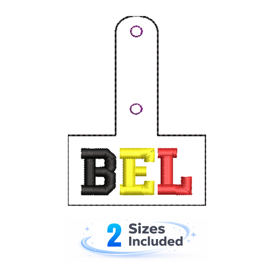Belgium Keyfob - Embroidery Design