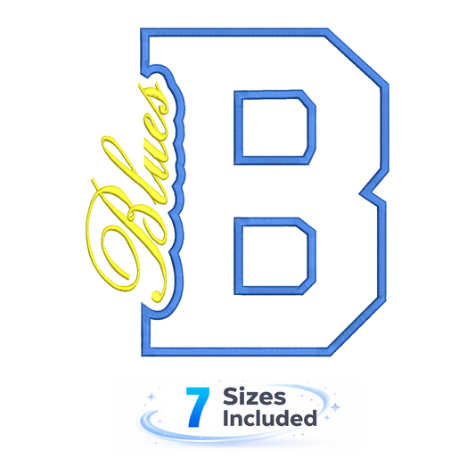 Blues Cutout B - Embroidery Design