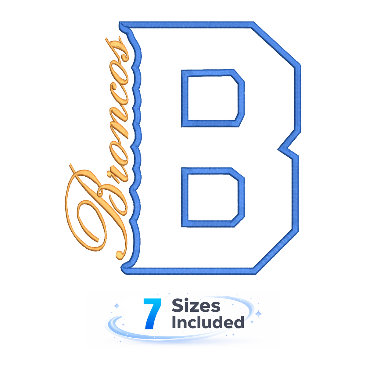 Broncos Cutout B - Embroidery Design