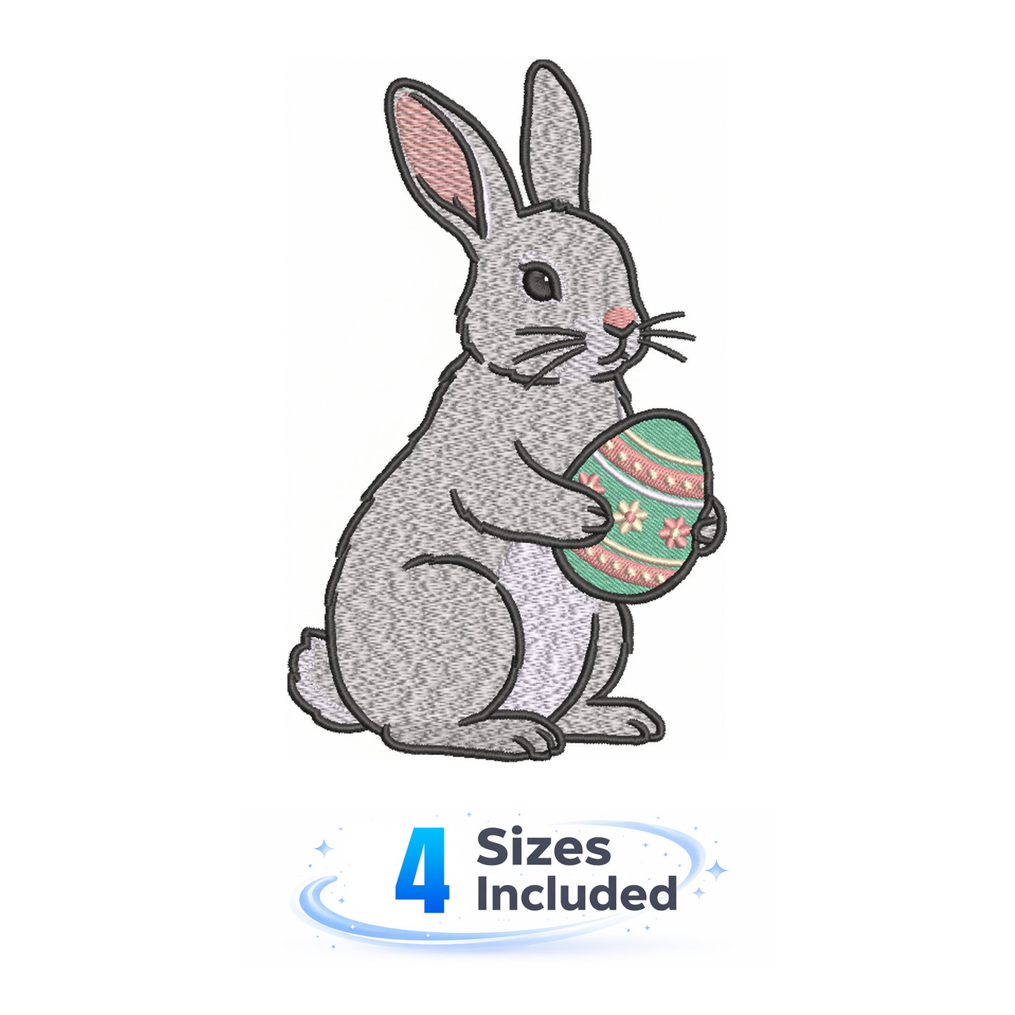 Bunny With Egg - Embroidery Design