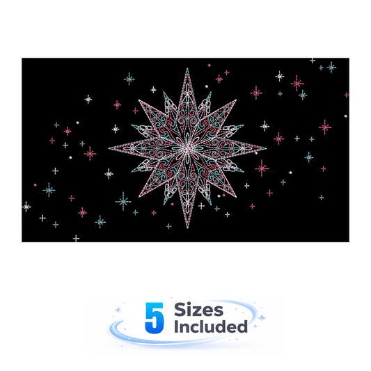 Celestial Christmas Star - Embroidery Design
