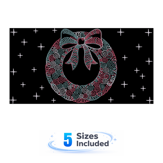 Celestial Christmas Wreath - Embroidery Design