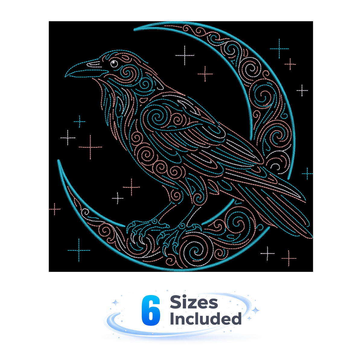 Celestial Raven - Embroidery Design
