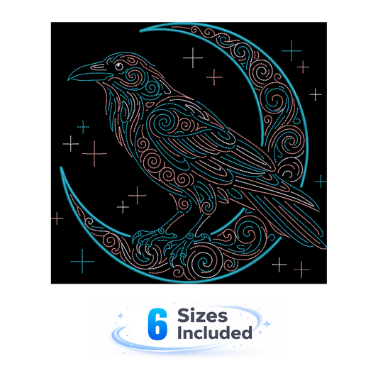Celestial Raven - Embroidery Design