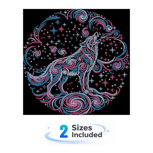 Celestial Wolf - Embroidery Design