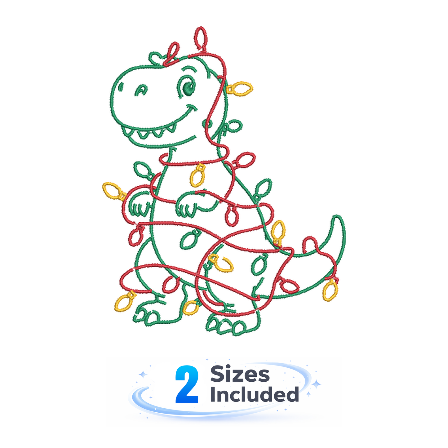 Christmas Dinosaurs Embroidery Bundle