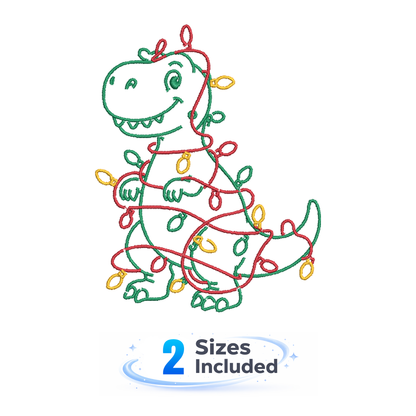 Christmas Dinosaurs Embroidery Bundle