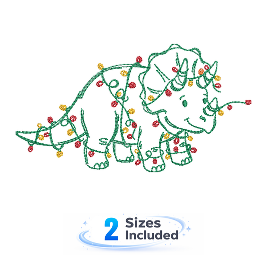 Christmas Dinos Triceratops - Embroidery Design