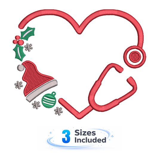 Christmas Stethoscope - Embroidery Design