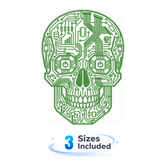 Circuit Skull - Embroidery Design