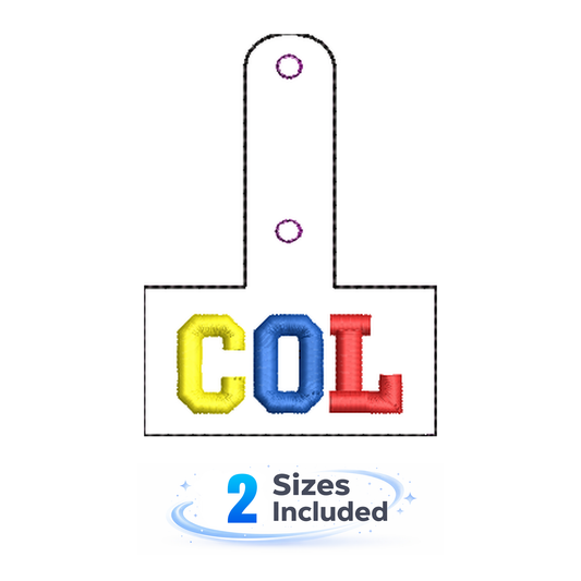 Colombia Keyfob - Embroidery Design