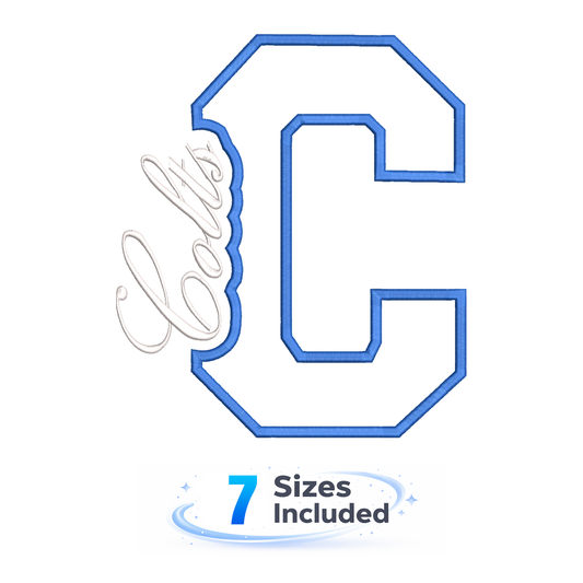Colts Cutout C - Embroidery Design