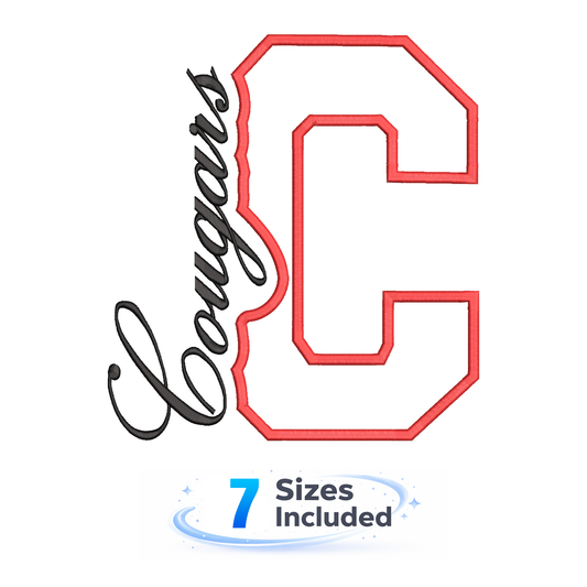 Cougars Cutout C - Embroidery Design