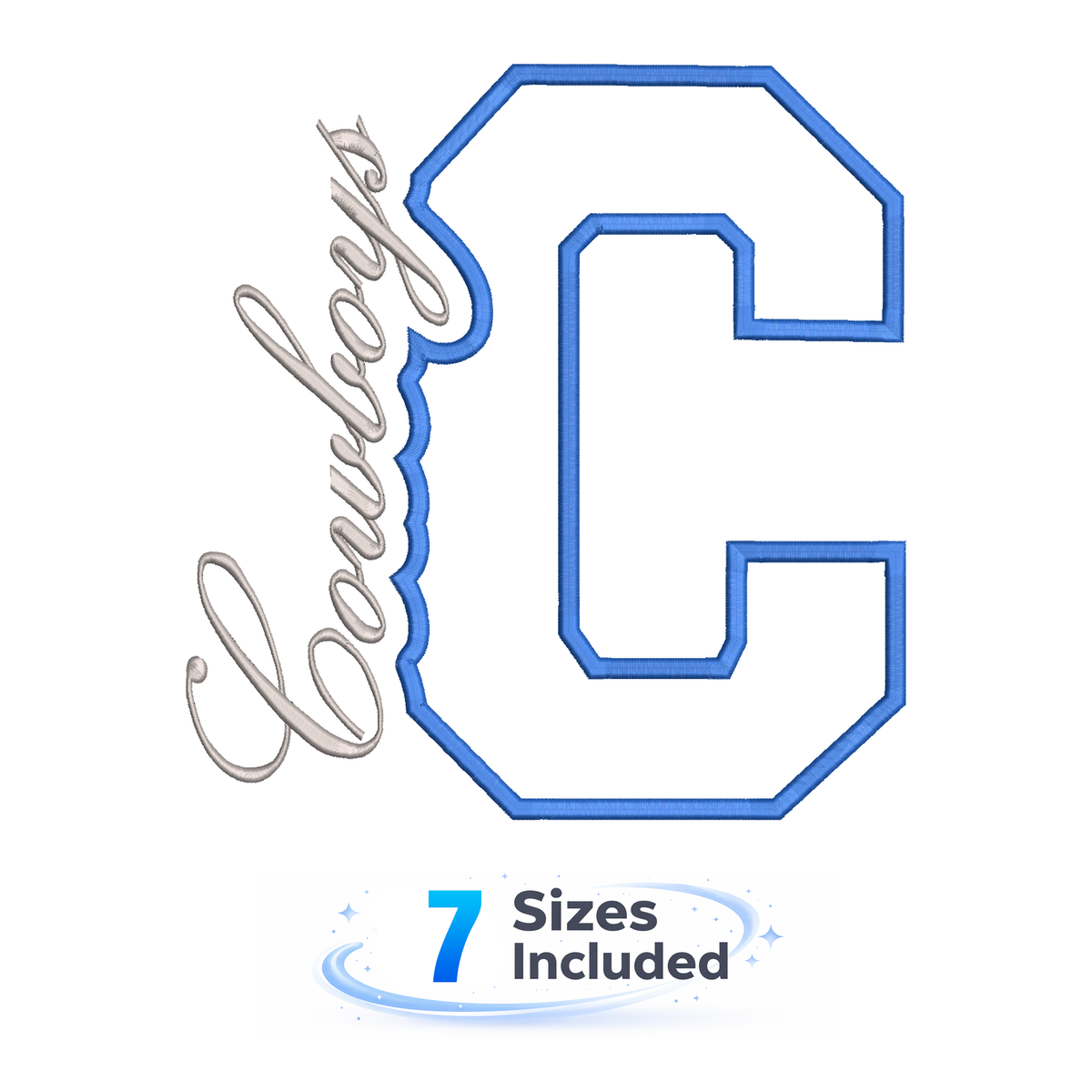Cowboys Cutout C - Embroidery Design
