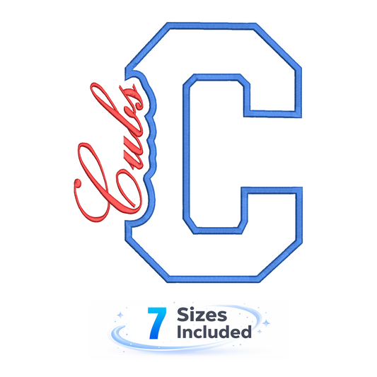 Cubs Cutout C - Embroidery Design