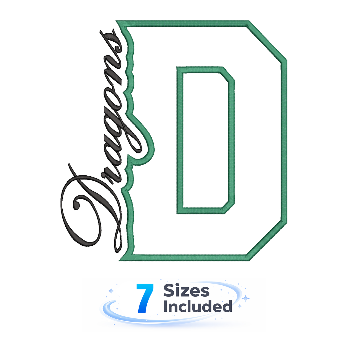 Dragons Cutout D - Embroidery Design