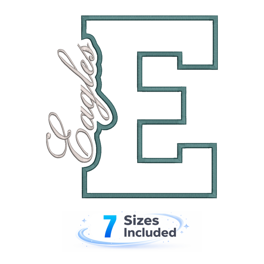 Eagles Cutout E - Embroidery Design